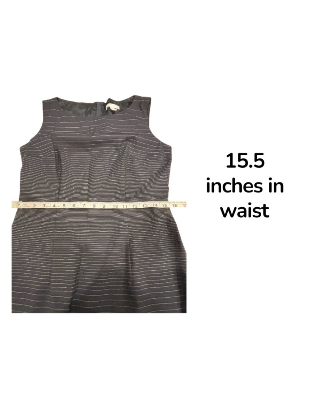 BOSS Hugo Boss Black Pinstripe Wool Sheath Dress Women’s US 6 Sleeveless - Picture 13 of 13